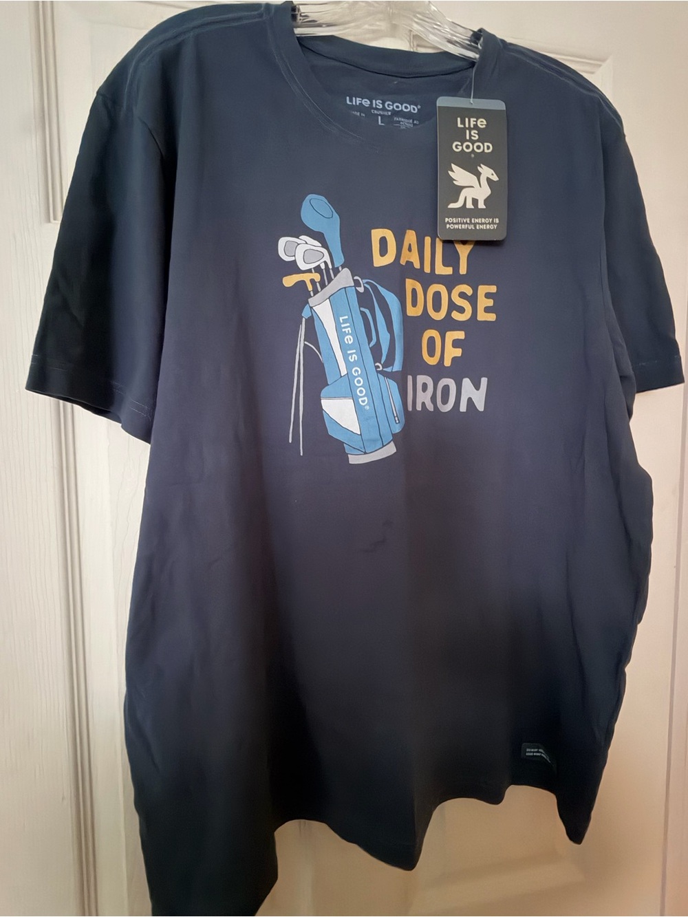 Life Is Good Navy Short-Sleeve 'Daily Dose of Iron' Golf Graphic Tee